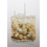 After David Gentleman (b.1930)  Chromolithograph print British Telecom tower, signed and numbered