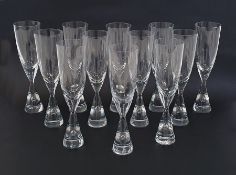 Set of 12 Holmegaard glass 