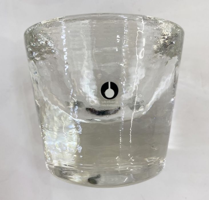 Set of four Pukeberg glass tealight holders together with assorted candle holders to include clear - Image 2 of 4