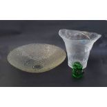 Pavel Panek (1945 - 2008) clear glass "Droplet" bowl for Libochovice glassworks Czech Republic (h.