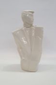 Lindsey Balkweill (British contemporary) porcelain vessel in the form of a male torso wearing suit
