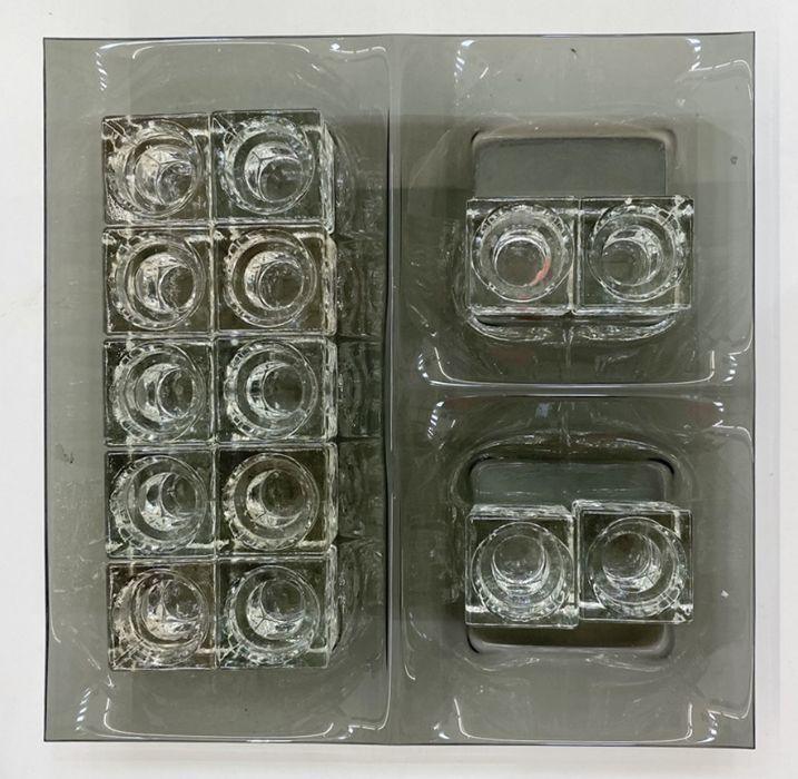 Set of four Pukeberg glass tealight holders together with assorted candle holders to include clear - Image 3 of 4