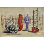 After Henry Moore (1898-1986) Lithograph 'Sculptural Objects', signed and dated 49. For The European