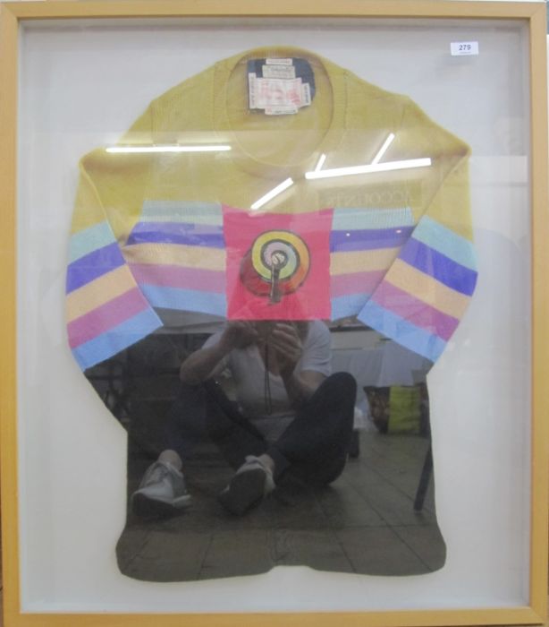 The 'Ritva Man' sweater Allen Jones c.1971 Framed and glazed for display Label verso - Evening - Bild 2 aus 2