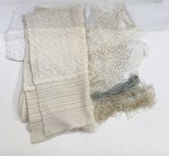 Needlepoint lace collar, two wool baby's blankets, beaded and fringed  dress trimmings , and two