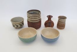 Aller Pottery (Bryan & Julia Newman) studio pottery lidded vessel with red oxide glaze, impressed