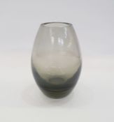 Holmegaard "Hellas" glass vase designed by Per Lutken (1916-1998) in smoky grey colourway, signed to