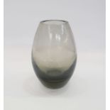 Holmegaard "Hellas" glass vase designed by Per Lutken (1916-1998) in smoky grey colourway, signed to