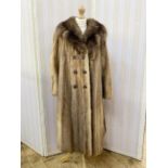 Full-length mink coat with sable collar