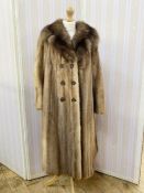 Full-length mink coat with sable collar