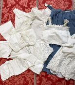 Various late 19th/early 20th century cotton and broderie anglaise items to include full-length