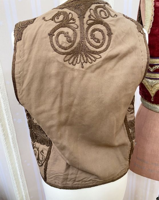 Turkish(?)/Middle Eastern embroidered velvet waistcoat with silver-coloured thread, braid and - Bild 3 aus 3