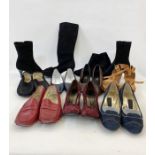 Nine pairs of women's shoes mostly by Tod's in sizes 5 1/2 and 6 & 38 1/2 and 39, to include a