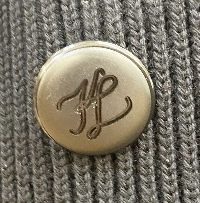 Karl Lagerfeld vintage black knitted jacket, double breasted,  front pockets, cuffs turned up, - Image 3 of 4