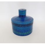 Bitossi Rimini blu lamp base of cylindrical mallet form, possibly by Aldo Londi, (h.19cm)