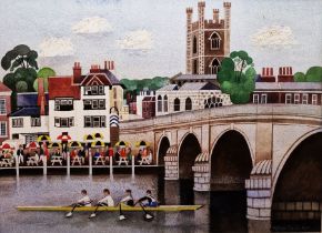 Alfred Daniels (1924-2015)  Watercolour and gouache  "Angel Inn, Church Bridge", signed and dated