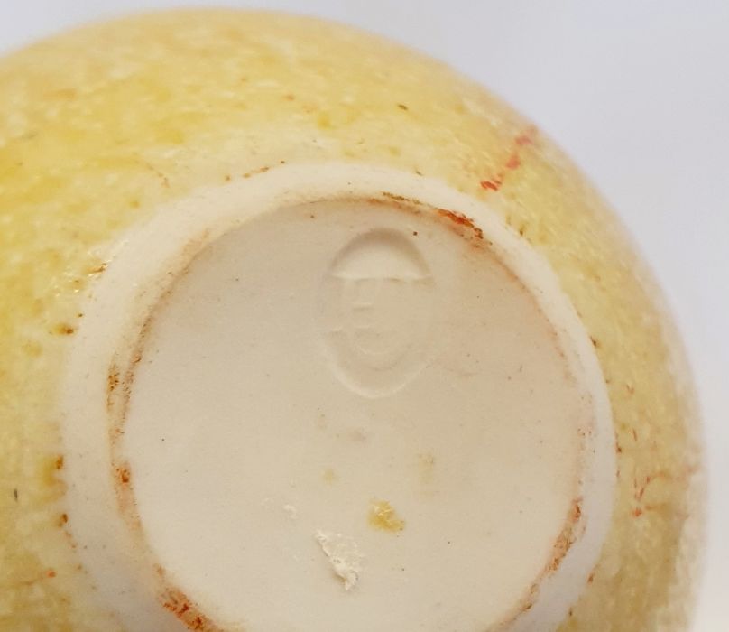 Hazel Johnston (1933 - 2011) a small studio porcelain vase with yellow speckled glaze, impressed - Image 2 of 4