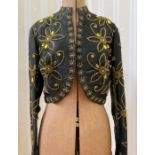Vintage black satin jacket (owned by the vendor's grandmother,) labelled 'Global, Made in the