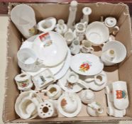 Crested wares to include teacups, plates, etc (1 tray)