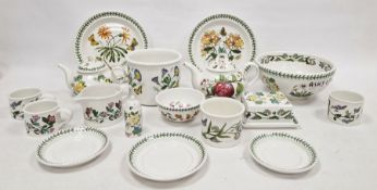 Portmeirion 'The Botanic Garden' wares to include teapot, bowl, plates, flour pots, jugs, etc (1