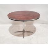 Rosewood effect topped circular breakfast table on chrome effect pedestal baseCondition ReportH.