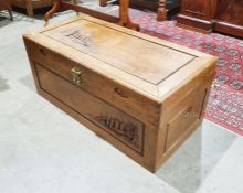 20th century camphor-lined Chinese coffer (bracket feet present but not attached)