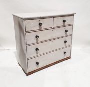 19th century painted chest of two short over three long drawers (being sold without the handles),