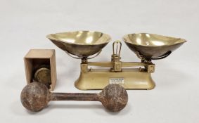 Vintage set of scales by E Patston and Son, Spitalfields London, together with assorted weights