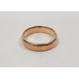 18ct gold wedding band, 4g approx.