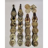 Assorted horse brasses included brass horse brasse