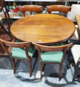 Victorian loo table of oval form and four chairs (5)