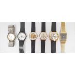 Gent's Accurist wristwatch, Zeon wristwatch, Jean Pierre wristwatch and two others (5)