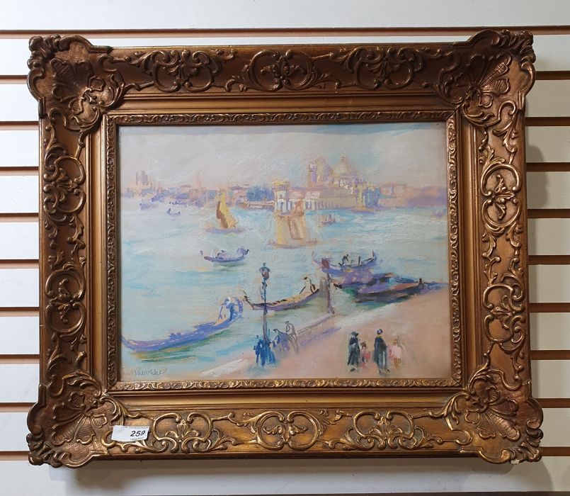 Paul Paeschke (1875-1943) Pastel Venetian scene, signed indistinctly lower left, 26cm x 34cm - Image 4 of 5