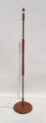 Mid-20th century teak and brass standard lamp