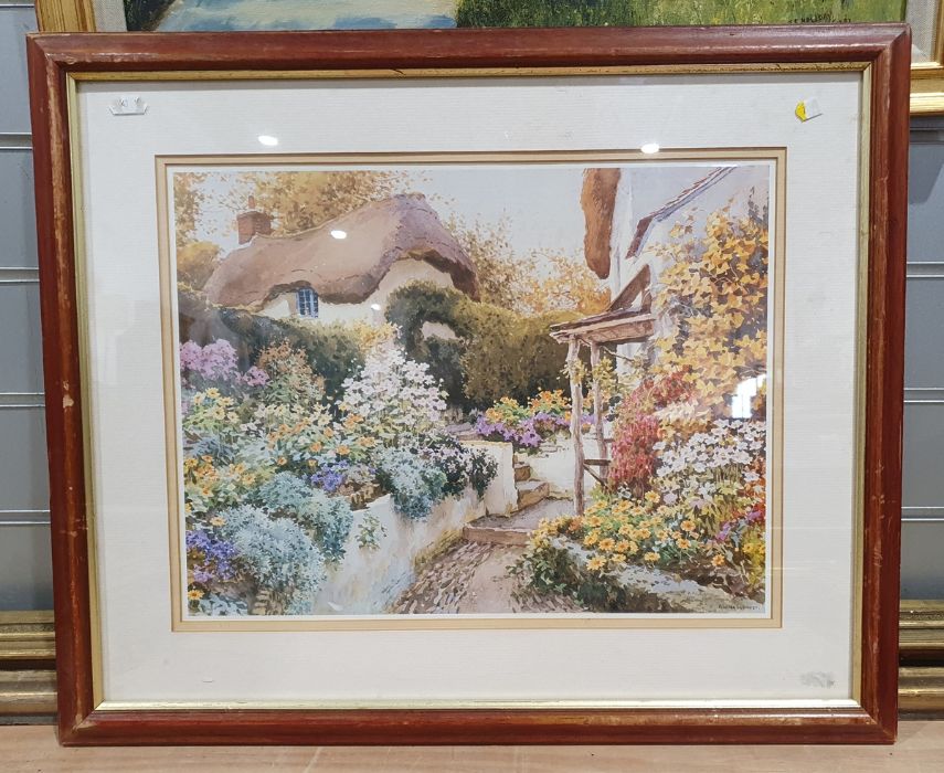 J E Halliday - 20th century Oil on board Rural landscape with dwellings, signed and dated 1983 lower - Image 6 of 10