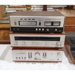 Vintage Wharfedale 20D cassette unit with teak casing, serial no.37198, a vintage Realistic GR-882