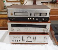Vintage Wharfedale 20D cassette unit with teak casing, serial no.37198, a vintage Realistic GR-882