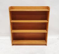 Beech four-shelf open bookcase, 99cm x 91cm x 22cm