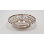 1920's silver circular bowl with pierced decoration, Chester 1923, makers Baker Brothers, 13.7cm