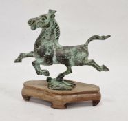 Chinese bronze model of a running horse on stand Condition ReportH. 14.5cm L. 18cm