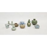 Small quantity of miniature Chinese ceramic items to include vase with fish decoration, double-gourd