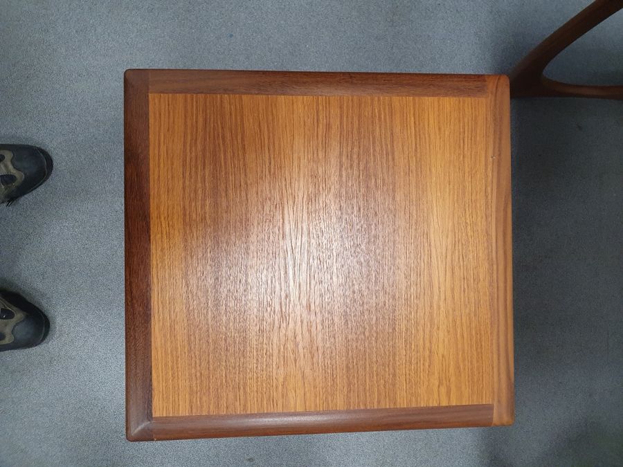 Mid 20th century G-Plan 'Astro' teak coffee table with two nesting tables, 50cm x 99cm x 50cm - Image 12 of 19