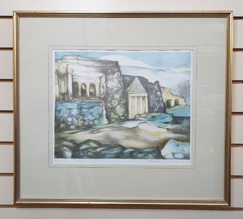 After Andrea Windischbauer (b.1942) Limited edition colour print Coastal landscape depicting ancient - Image 2 of 8