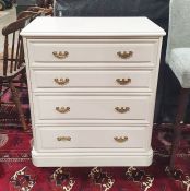 Olympus Furniture Company chest of four long drawers to plinth base