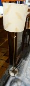 Modern standard lamp with cream-coloured shade