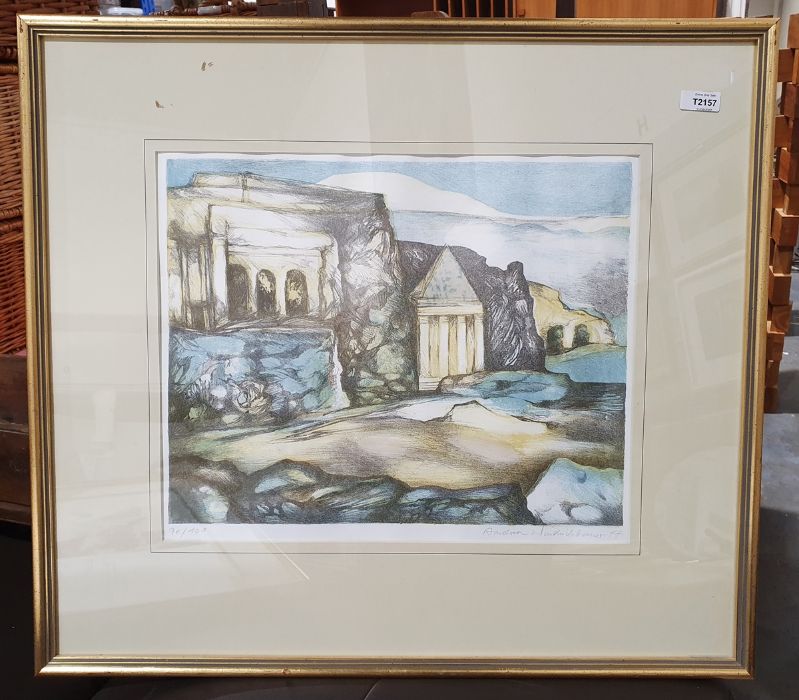 After Andrea Windischbauer (b.1942) Limited edition colour print Coastal landscape depicting ancient - Image 6 of 8