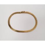 18ct gold herringbone chain-link bracelet, 7.5g approx.