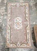 Pair of Chinese cream ground superwash rugs with central floral medallion and floral borders 148cm x