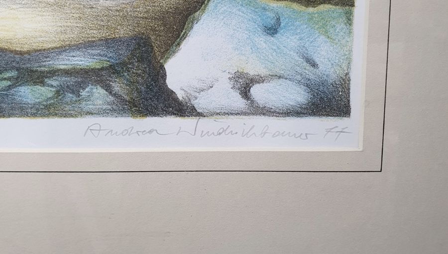 After Andrea Windischbauer (b.1942) Limited edition colour print Coastal landscape depicting ancient - Image 3 of 8