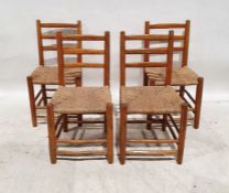 Set of four modern ladderback chairs with rush seats (4) Condition ReportPossibly early/mid 20th